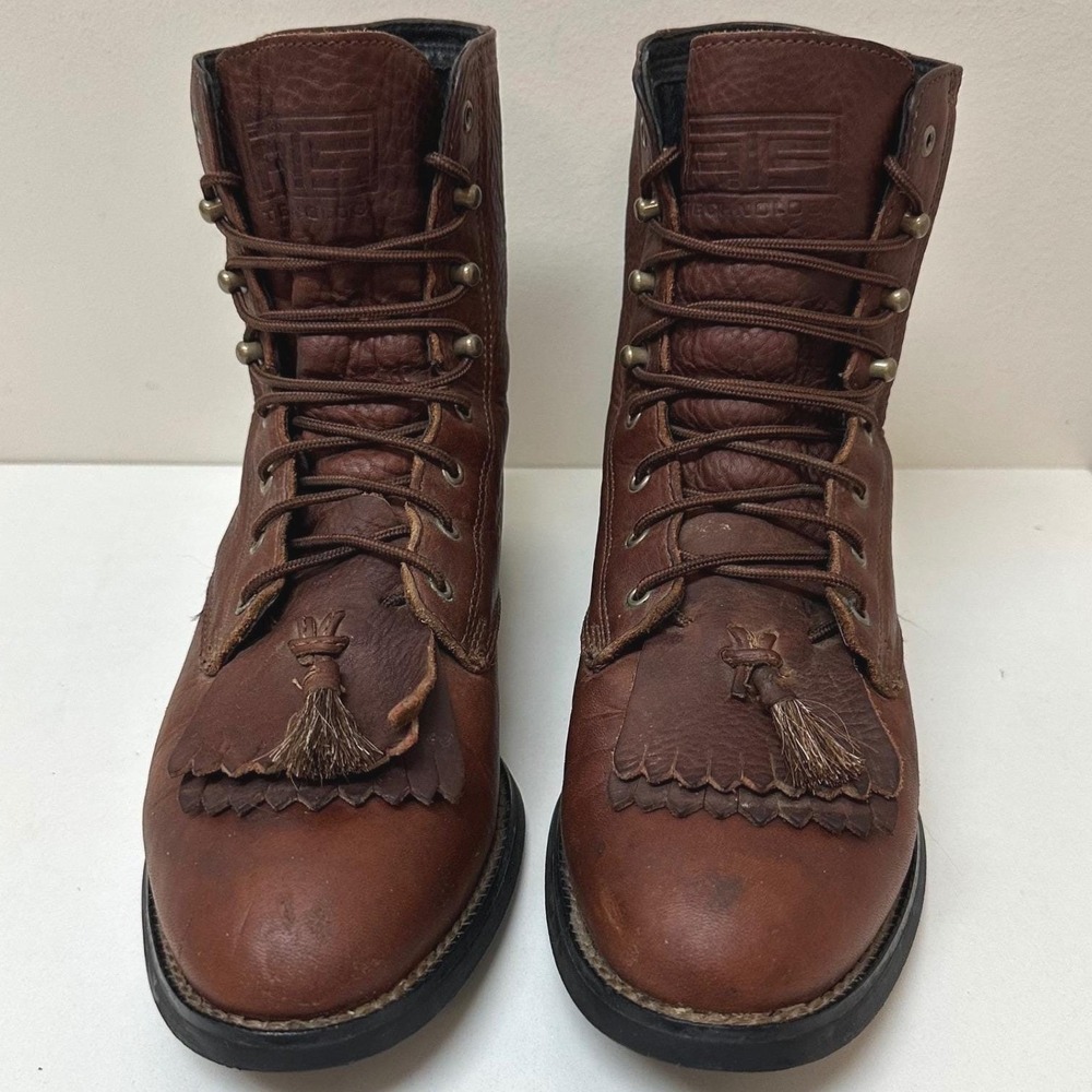 Ariat Heritage Lacer Brown Pebbled Leather Western Lace Up Boots 11071 Womens 7B